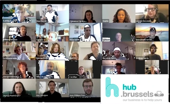 Participant grid from an ecommerce webinar delivered with hub.brussels