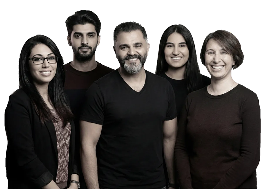 The Red Goat team: five senior operators standing together