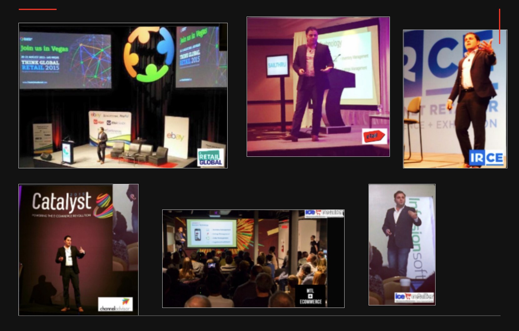 Archive of Alaa Hassan speaking on stage at ecommerce conferences including eTail, IRCE, Catalyst, Retail Global, Internet Retailer and MTL+Ecommerce