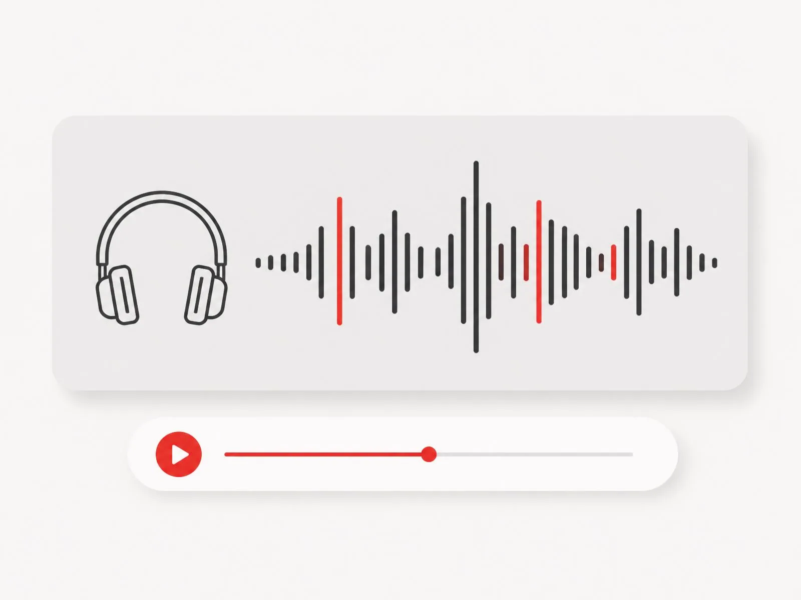 Streaming audio waveform with playback controls