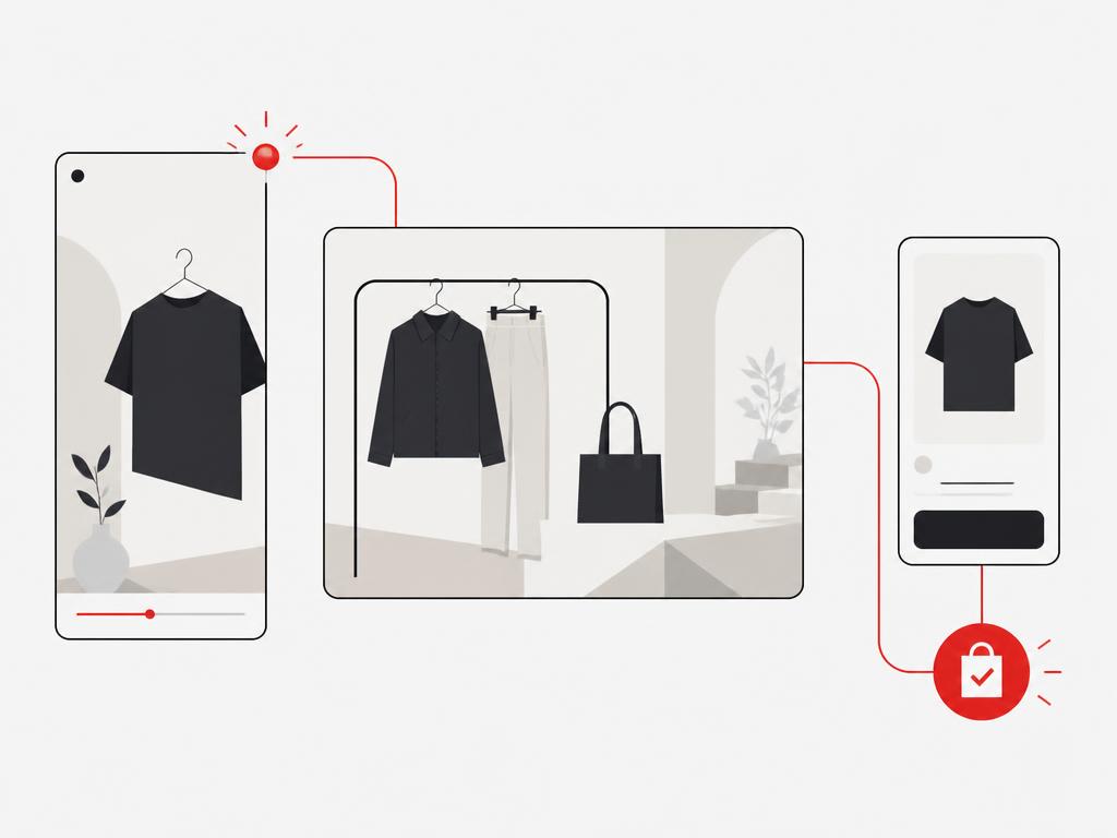 Creator frame and lifestyle lookbook frame connected to a product card and conversion cue