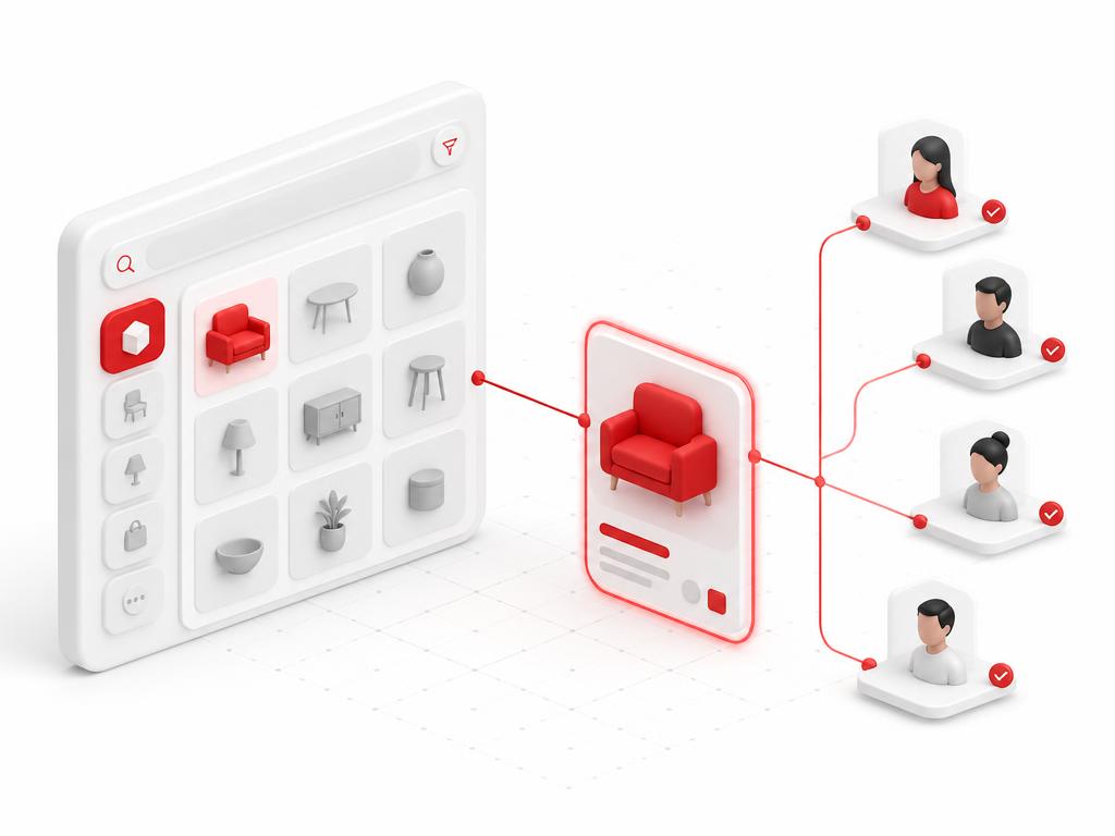Generic product discovery, category grid and qualified audience composition