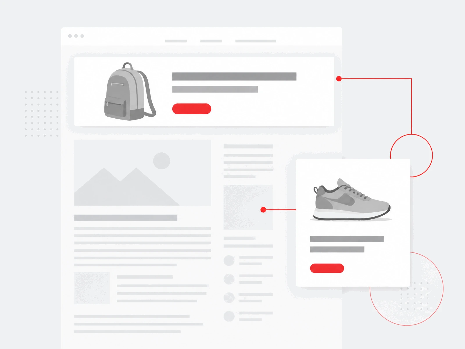 Illustration of responsive display banners placed on a publisher page