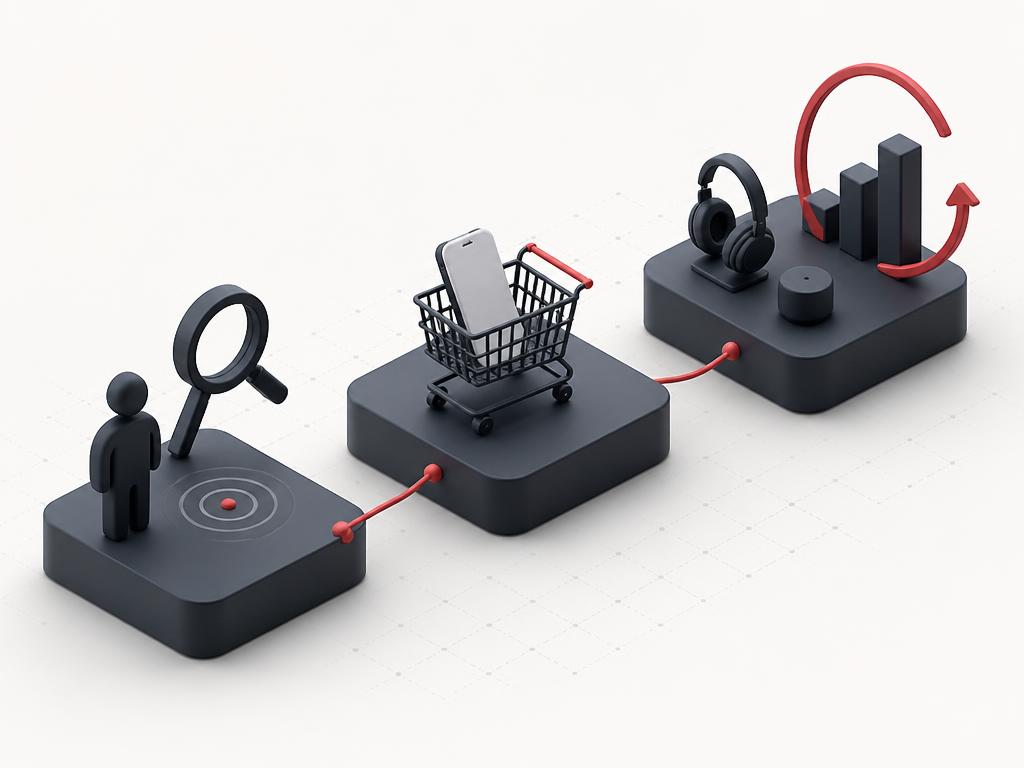 Customer journey from discovery to purchase to upgrade and accessory repeat value