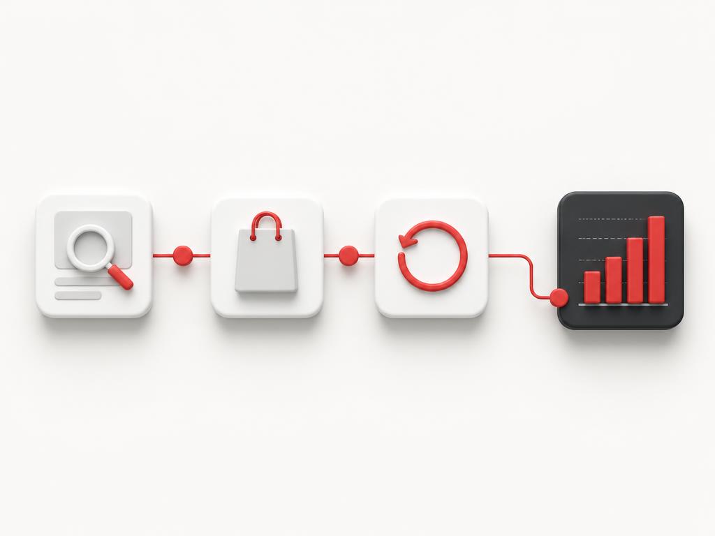 Customer journey from discovery to purchase to repeat value with a lifetime value module