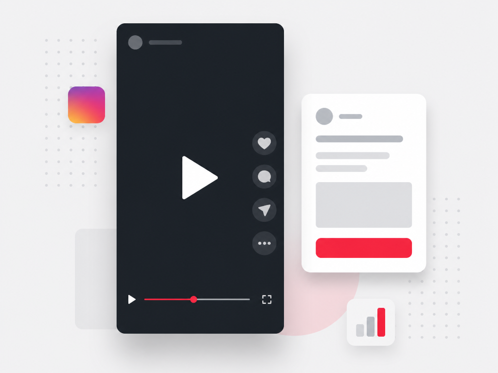 Illustration of a vertical video ad player with a companion conversion card