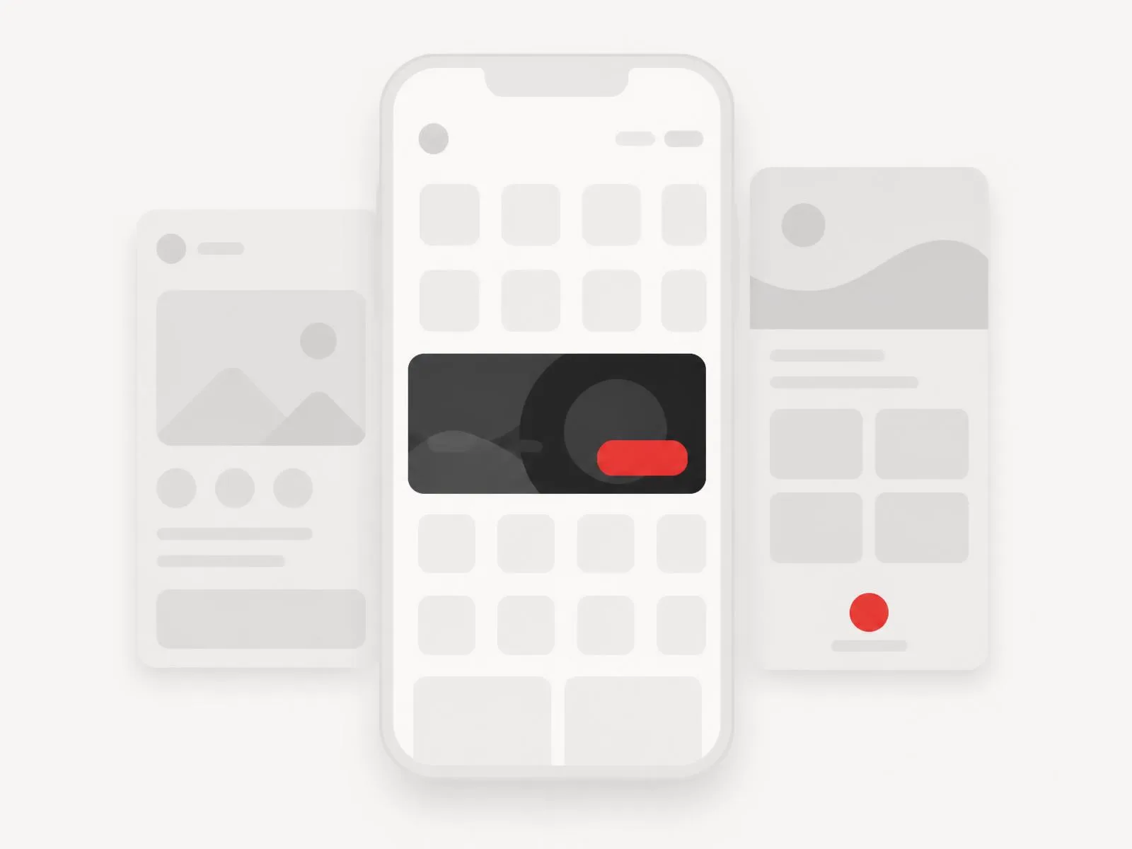 Mobile app interface with an in-app ad placement