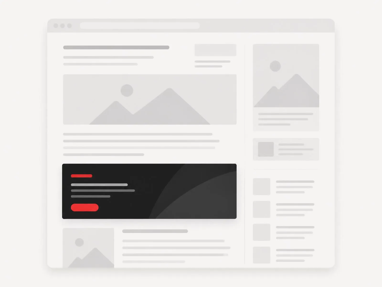 Publisher page with a display banner placement