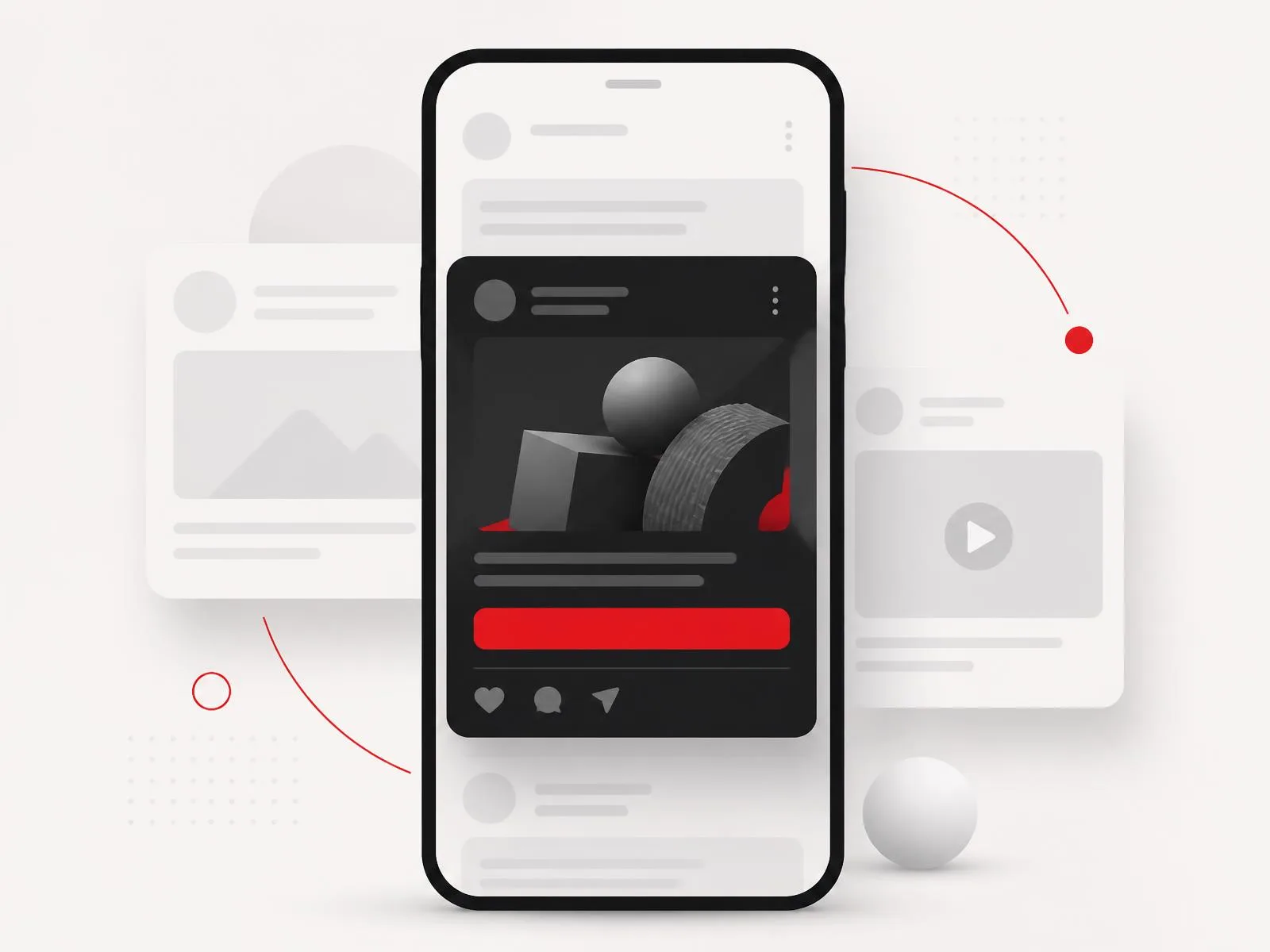 Mobile social feed with a featured sponsored post