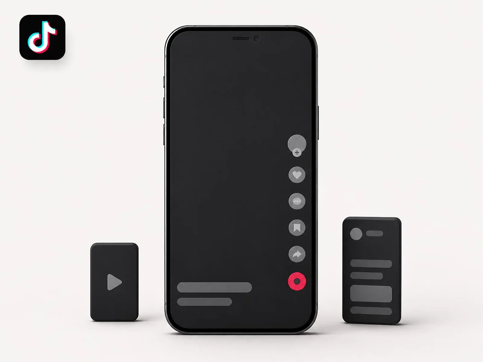 Phone showing a vertical TikTok short-form video ad placement