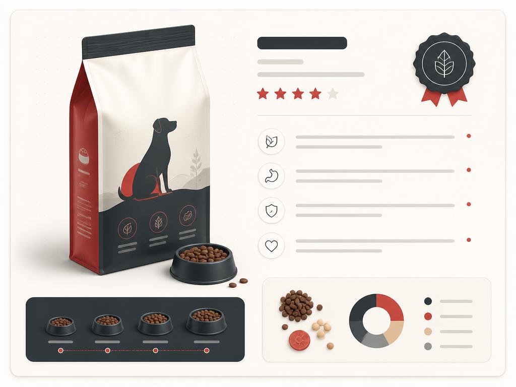 Product detail and education card with neutral review, routine, material and quality cues